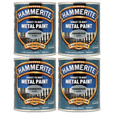 4X Hammerite Hammered Silver Paint 750ml Tin Paint